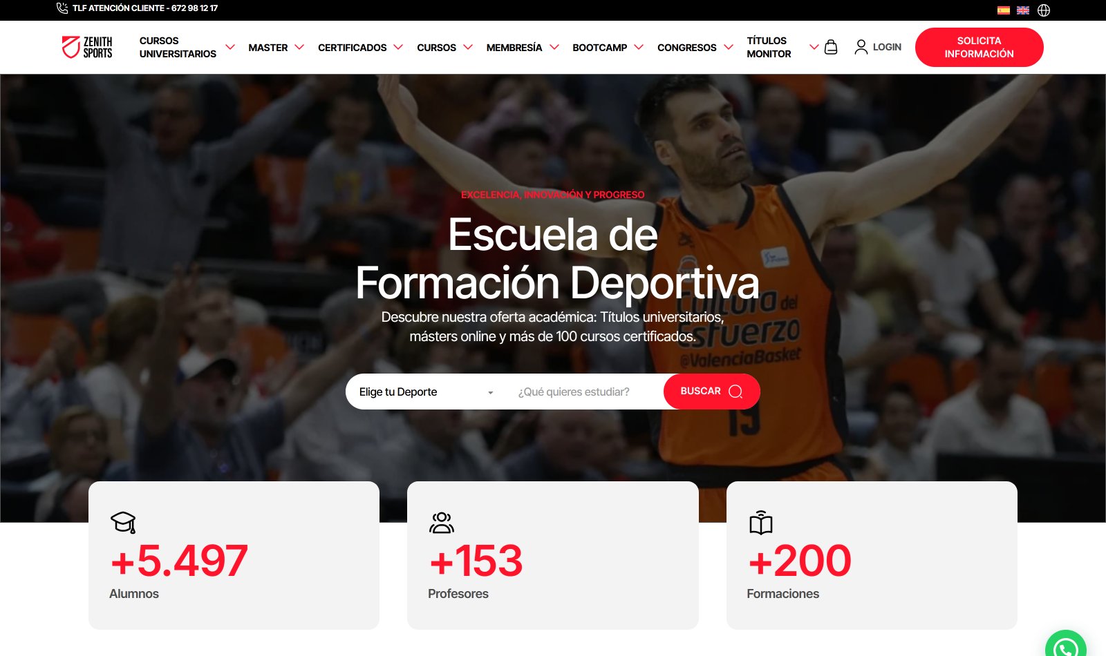 zenithsports.com en producción.